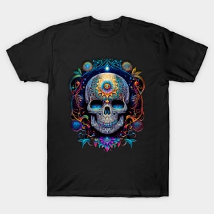 Transcend Death Skull Mandala Artwork T-Shirt